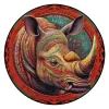 Colorful Rhinoceros Wooden Jigsaw Puzzle