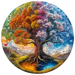 Colorful Tree Of Life Wooden Jigsaw Puzzle