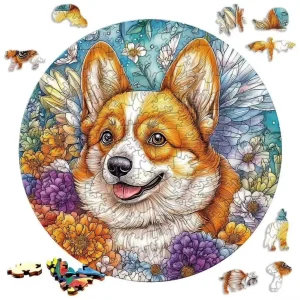 Corgi Themed Wooden Jigsaw Puzzle