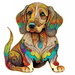 Dachshund-Shaped Wooden Jigsaw Puzzle