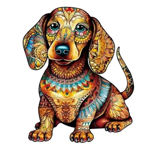 Dachshund-Shaped Wooden Jigsaw Puzzle