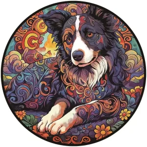Dog Mandala Style Wooden Jigsaw Puzzle