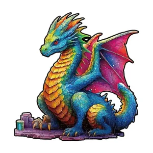 Dragon-Shaped Wooden Jigsaw Puzzle