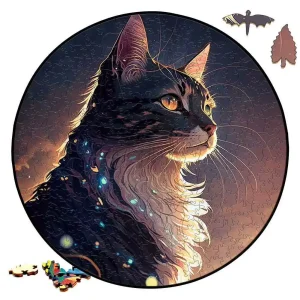 Dreamy Cat Wooden Jigsaw Puzzle