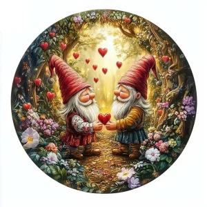 Dwarfs And Love Wooden Jigsaw Puzzle