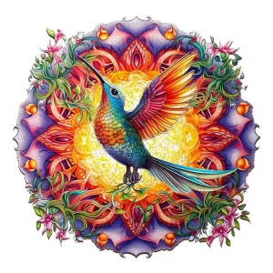 Elegant Hummingbird Wooden Jigsaw Puzzle