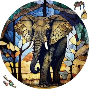 Elephant Themed Wooden Jigsaw Puzzle
