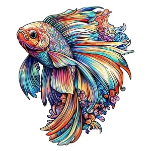 Fish-Shaped Wooden Jigsaw Puzzle