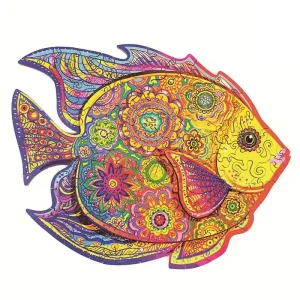 Fish-Shaped Wooden Jigsaw Puzzle