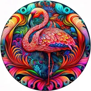 Flamingo Themed Wooden Jigsaw Puzzle