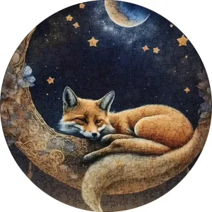 Fox At Night Wooden Jigsaw Puzzle