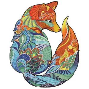 Fox Pattern Wooden Jigsaw Puzzle