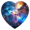 Galaxy Heart-Shaped Wooden Jigsaw Puzzle