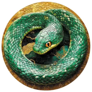 Green Snake Wooden Jigsaw Puzzle
