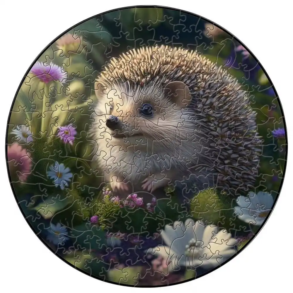 Hedgehog Themed Wooden Jigsaw Puzzle