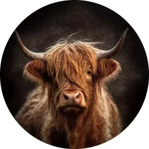 Highland Cow Wooden Jigsaw Puzzle