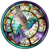 Hummingbird Near Stained Glass Wooden Jigsaw Puzzle