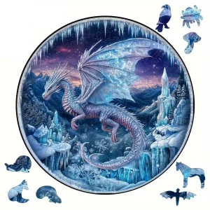 Ice Dragon Wooden Jigsaw Puzzle