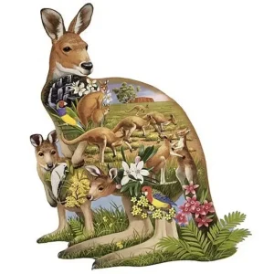 Kangaroo Themed Wooden Jigsaw Puzzle
