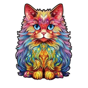 Kitten-Shaped Wooden Jigsaw Puzzle