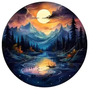 Landscape At Full Moon Wooden Jigsaw Puzzle