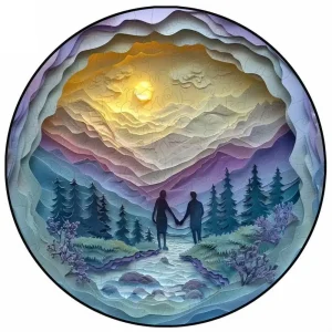 Landscape With Couple Wooden Jigsaw Puzzle