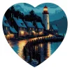 Lighthouse Heart Shaped Wooden Jigsaw Puzzle
