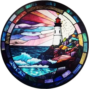 Lighthouse Stained Glass Wooden Jigsaw Puzzle