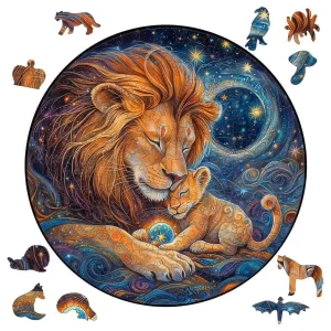 Lions Mother Love Wooden Jigsaw Puzzle