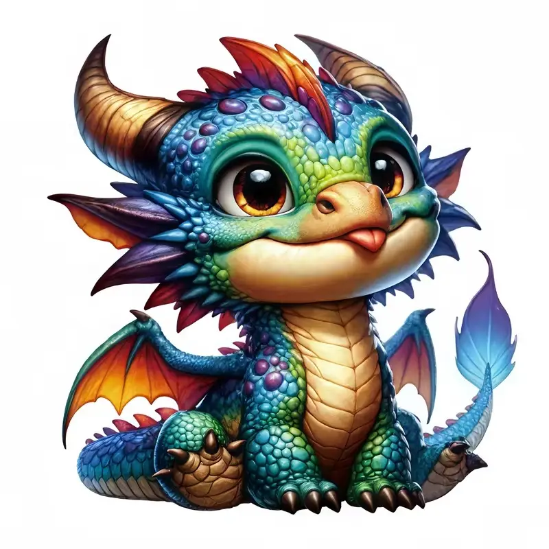 Little Dragon Showing Tongue Wooden Jigsaw Puzzle