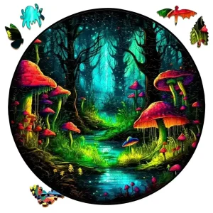 Magical Mushroom Path Wooden Jigsaw Puzzle