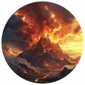 Majestic Volcanic Eruption Wooden Jigsaw Puzzle