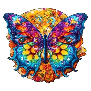Mandala Butterfly Wooden Jigsaw Puzzle