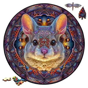 Mandala Mouse Wooden Jigsaw Puzzle