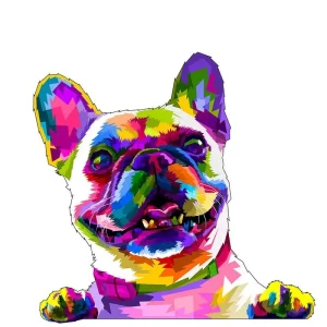 Multicolored Bulldog Wooden Jigsaw Puzzle