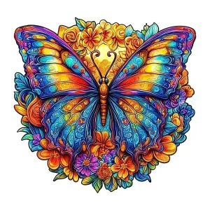 Multicolored Butterfly Wooden Jigsaw Puzzle