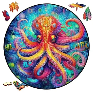 Octopus Themed Wooden Jigsaw Puzzle