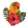 Parrot And Flower Wooden Jigsaw Puzzle