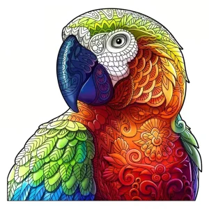 Parrot Shaped Wooden Jigsaw Puzzle