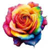 Rainbow Rose Wooden Jigsaw Puzzle