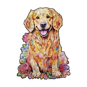 Retriever-Shaped Wooden Jigsaw Puzzle