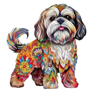 Shih Tzu Dog-Shaped Wooden Jigsaw Puzzle