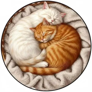Sleeping Cats Wooden Jigsaw Puzzle