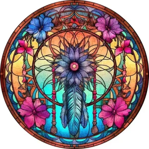 Stained Glass Art Wooden Jigsaw Puzzle
