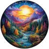 Sunset In The Forest Wooden Jigsaw Puzzle
