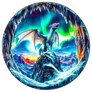 The Dragon and the Northern Lights Wooden Jigsaw Puzzle
