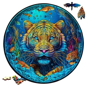 Tiger And Ocean Life Wooden Jigsaw Puzzle