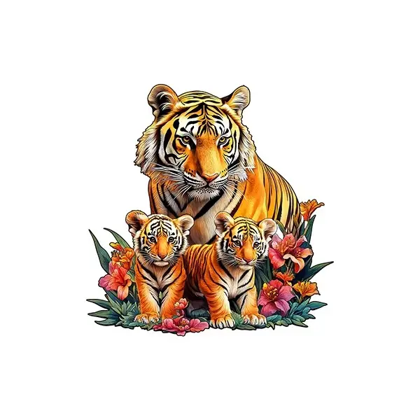 Tiger Family Wooden Jigsaw Puzzle