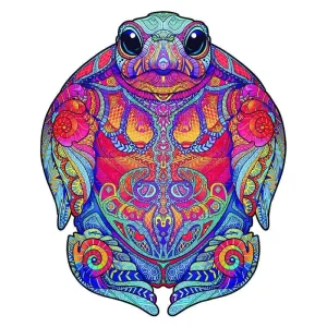 Turtle-Shaped Wooden Jigsaw Puzzle