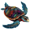 Turtle-Shaped Wooden Jigsaw Puzzle